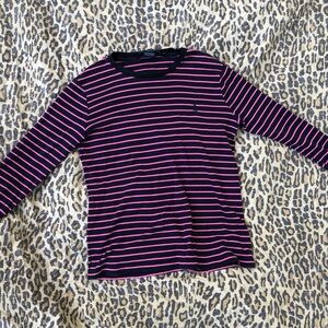 Ralph Lauren Sport Navy and Pink Striped Top